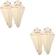 Healeved 2sets Rapid Hair Drying Hat Absorbent Hair Towel Wrap for Women Cartoon Design for Girls 2pcs*2
