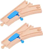BESPORTBLE 2Pcs Wooden Train Track Switch Connectors for Development Compatible with Major Play Material Enhance Motor Skills and Imaginative Track Designs