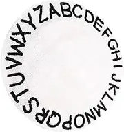 GARVALON Nordic Style Round Area Mat Non- Washable Floor Rug for Boys and Girls Bedroom Alphabet and Carpet for Living Room and Playroom Decor