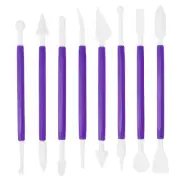 8pcs Plastic Clay Tools Double-Headed Modeling Sculpting Pottery Purple
