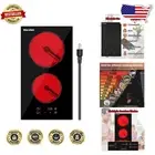 2 Burner Electric Cooktop 12 Inch - Touch Panel with Child Safety Lock
