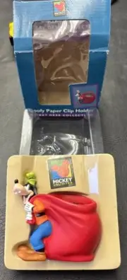 Goofy Paper Clip Holder Disney Mickey Mouse Desk Collection W/Box