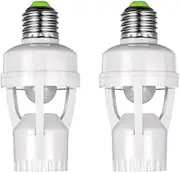 domoi 2 PCS E27 Lamp Holder Adapter LED Light Bulb Socket Converter with PIR Motion Sensor AC100-240V Human Presence Detector