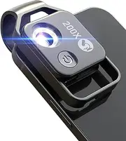 APEXEL Clip on Microscope for Phone,200x Phone Microscope with Microscope Slides for Kids to Explore Micworld (Black)
