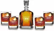 Personalized Whiskey Decanter Set -Anniversary, Wedding Gift Set, Christmas Gift
