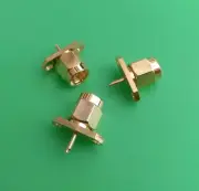 (5 PCS) SMA Male 2-hole 16mm Flange Panel Mount Solder Connector - SUA Seller