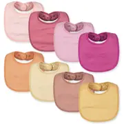 Tiny Twinkle - Kaffle® Feeder Bib 8 Pack - Pink, Pale Yellow & Burly Wood Set