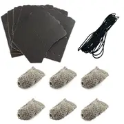 Thick Quality Deluxe Cotton Pool Snooker billiard Table Pockets SILVER Nets, Stitching Cord & Black LEATHERS