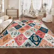 5×7 Soft Washable Rug for Living Room Bedroom Non Slip Area Rug Retro Floral ...