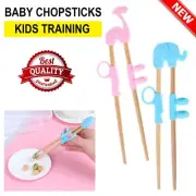Training Chopsticks Kids Adults Learning Reusable Chopstick Wood 2 Colors Gift