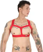 [HSQSMWJ] Men Muscle Restraint Fitness Elastic Polyester Harness Sports Shoulder Straps Gay Sexy