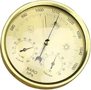Wall Barometer, Wall plaquee Design Traditional Barometer, Temperature Humidity Weather Forecaster Dial Air Pressure Gauge, Thermometer Hygrometer Atmospheric Barometer