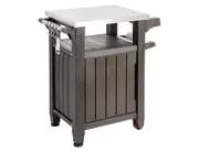 Keter Unity Classic Outdoor BBQ Prep Bench and Storage Unit - Brown