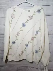 Vintage Alfred Dunner Women's Heart to Heart Floral Sweater - Size 1X - NWT!