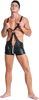 [ZSQBQ] Men's Wrestling Vest Open Crotch Backless Catsuit Boxer Briefs Underwear Costume
