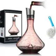 Artistic 1400ml Crystal Wine Decanter Set with Aerator and Filter - Perfect Gift