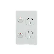 Classic Double Power Point 250V 10A Vertical Pack