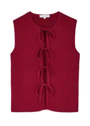 JW Anderson Bow Ribbed Cotton-blend Tank - Red - XS (UK6 / XS) XS (UK6 / XS)
