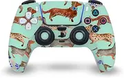 Official Cat Coquillette Dachshunds Art Mix Vinyl Faceplate Sticker Gaming Skin Decal Cover Compatible with Sony Playstation 5 PS5 DualSense Controller