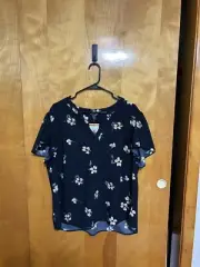 Women’s Hilary Radley Blouse Shortsleeve V Neck Multi Color Xxl