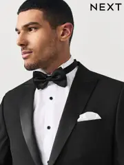 Black Bow Tie and Pocket Square Set (AN6614) | $51