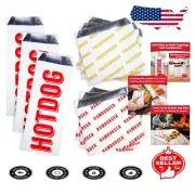 Retro Grease-Proof Food Wrapper 300 Pack: 100 Hamburger, Cheeseburger & Hot Dog