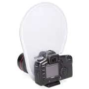 White Mini Round Lens Mount Soft Diffuser Reflector For Camera Flash Speedlite