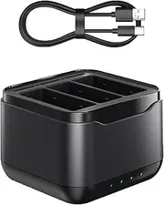 CERFFOOL Battery Charger for GoPro Hero 13 BLACK with Type-C Cable and Micro SD Card Storage 3 Channels Multi-function Charging Box for Action Camera Accessories