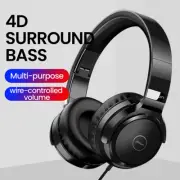 Over Ear Stereo Headphones with Microphone Volume Control for Laptop PC PS4 Xbox