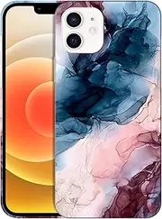 GlamCase for iPhone 12 Mini, iPhone 12 Mini Case - Abstract Marble Pattern Design Printed Slim & Sleek Cute Plastic Hard Snap on Protective Designer Back Phone Case/Cover for iPhone 12 Mini