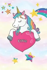 Effie: A Cute Unicorn Sketchbook (6 x 9) inches 110 pages With Blank Paper For Girl Name Effie To Drawing, Doodling, Sketching
