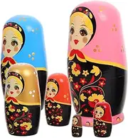 HAWILLOSCH 1set Wooden Matryoshka Nesting Dolls for Boys and Girls Engaging Stacking Toy Layers of Artistry Girl Design Developmental Play for Cognitive Skills and Recognition