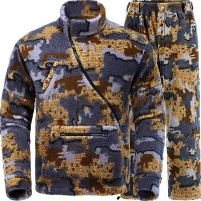 Quiet Whitetail Deer Bow Hunting Clothes for Men, Cold Weather Wind Proof Camo