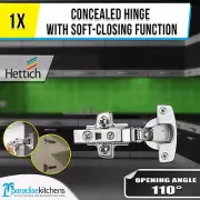 Hettich Concealed Hinge110 degree soft-closing Cabinet Cupboard German made