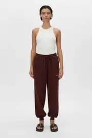 Grayson Cotton Trackpant in Almadine Brown - CAMILLA AND MARC® C&M