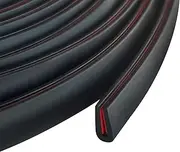 1/16" Rubber Edge Trim, Flexible Self Adhesive U Channel, Edge Protector for Sharp Edges, Sheet Metal and Car Doors, Peel and Stick Auto Door Guard, Black, 10Ft