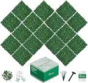 16PCS Artificial Boxwood Grass Wall Panels Backdrop 20"x20" for Indoor Outdoor