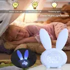 LED Digital Intelligent Alarm Clocks Cute Rabbit Kid Sleep Night Light