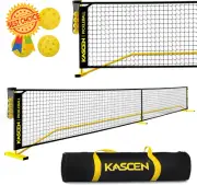 22FT Portable Pickleball Net - Outdoor Regulation Size w/ Ball Holder, 4 Balls &