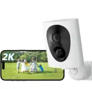 Virtavo VistaFlask 2K Security Cameras Wireless Outdoor, Battery Powered (2 Pack