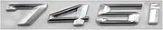 KBTBSCCPLG Chrome Shiny Silver ABS Number Letters Words Car Trunk Badge Emblem Letter Decal Sticker Compatible with BMW 7 Series 745i Car Logo