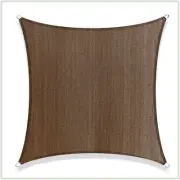 COLOURTREE 16 ft. x 16 ft. 190 GSM Brown Square Sun Shade Sail Screen Canopy,