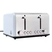 Redmond 4-Slice Extra Wide Slot 1650W Stainless Steel Toaster in Light Blue