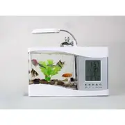 Mini USB LCD Desktop Lamp Right Fish Tank Aquarium LED Clock White