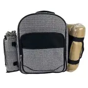 Picnic at Ascot Picnic Cooler Backpack with removable blanket for four