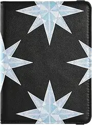 [Amooorous] Blue Octet Leather decorative Passport Holders Travel Documents Organizer Protector Passport Holder Ultra Slim, Blue octet, 1 size
