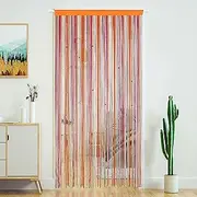 [YaoYue] Beaded Curtain Door String Curtains for Doorway Tassels Beads Hanging Fringe Hippie Room Divider Window Hallway Entrance Wall Closet Bedroom Privacy Decor (39×79in/100×200cm, Rainbow)
