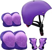 Toddler Helmets and Pads - Adjustable Kids Scooter Helmets,Protective Gear Set for Skateboard, 3-10 Years Kids Helmets with Knee and Elbow Pads Wrist Guards