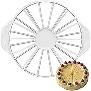 Adjustable Cake Slicer Plastic 14/16 Equal Slices Round Pie Divider Kitchen Tool for Events Easy Clean Dishwasher Safe White