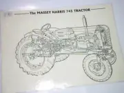 Massey Harris 745 poster ghost view black & white A3 laminated